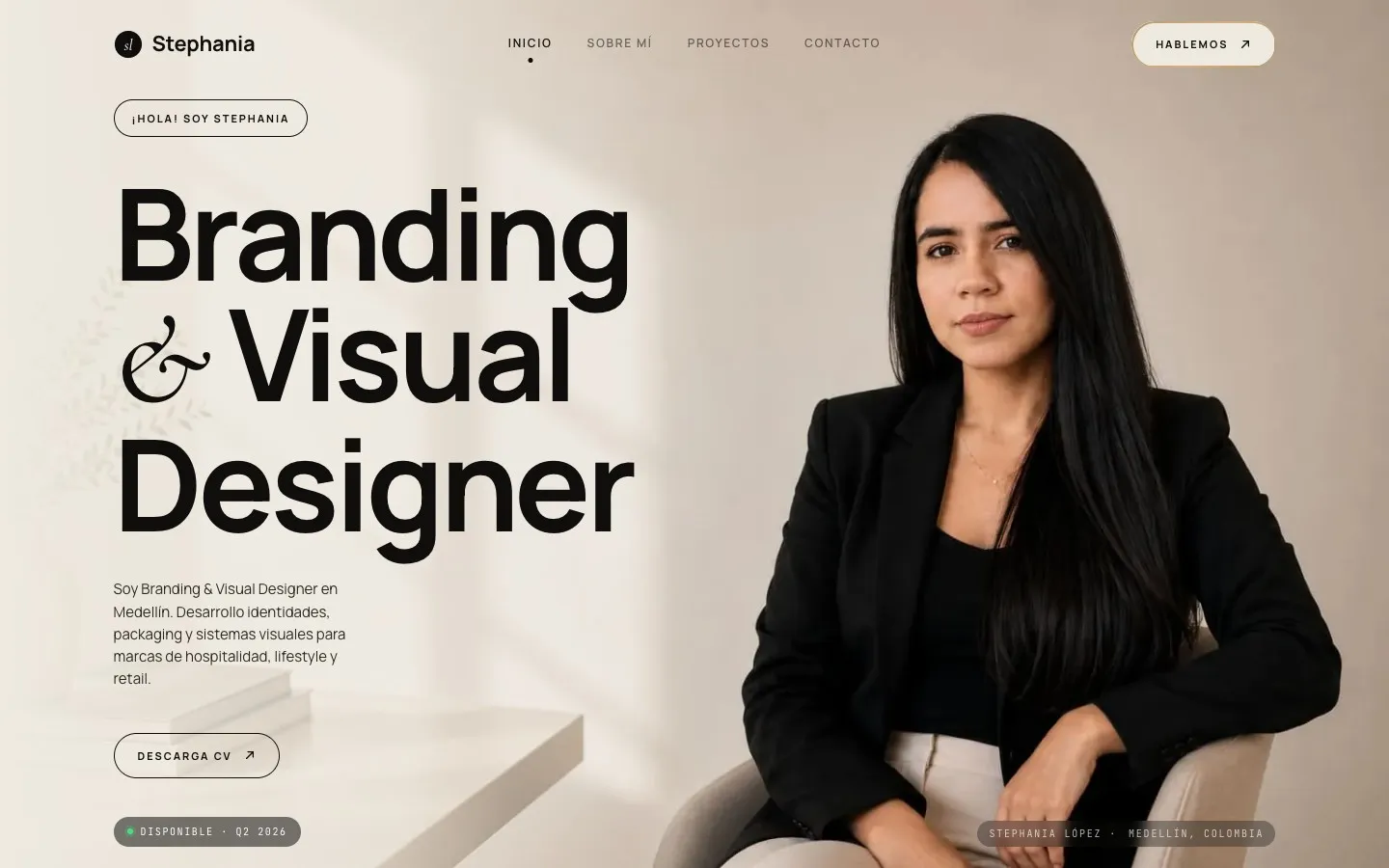Captura do site de Stephania López