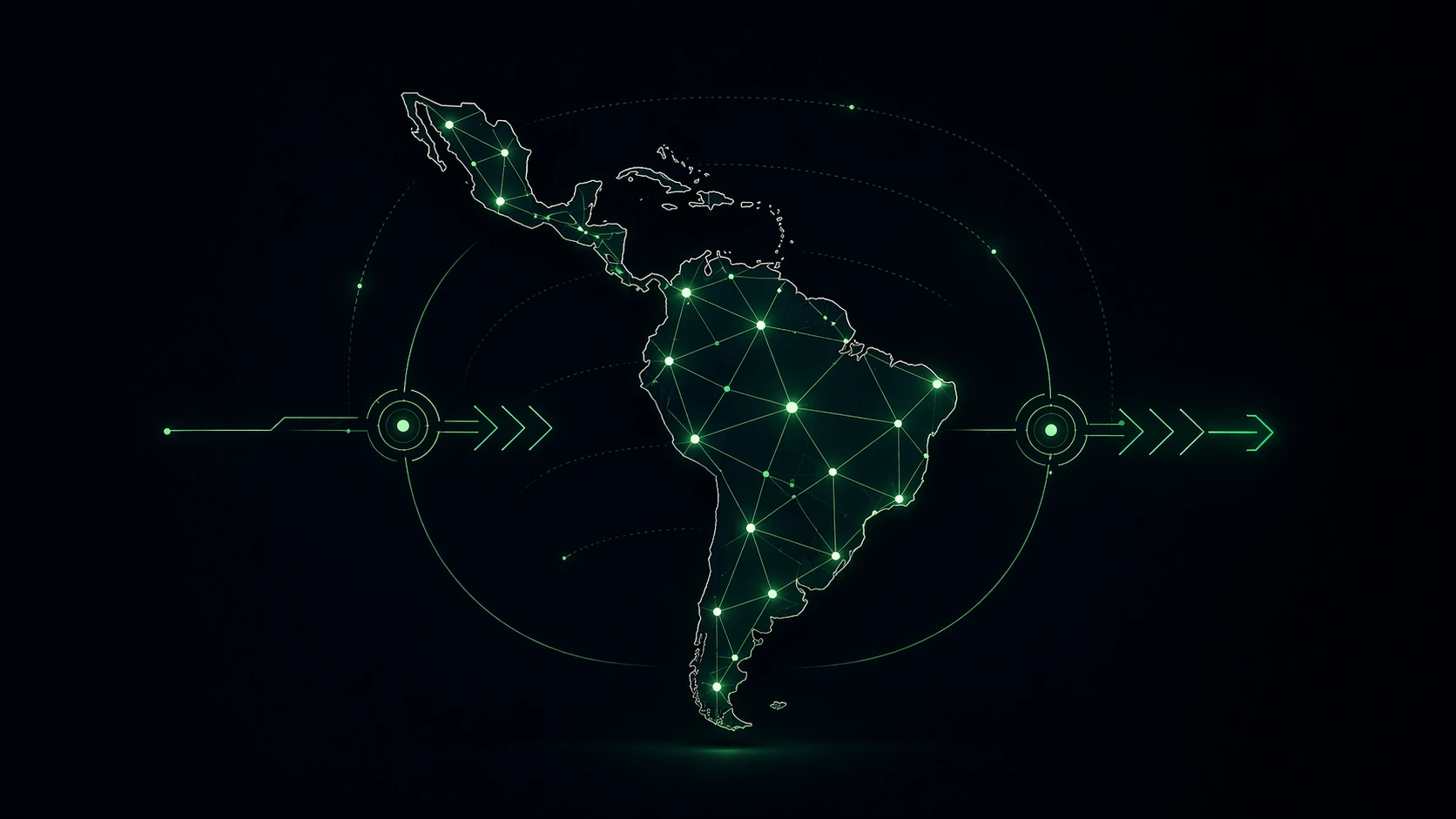 Outsourcing software development in LatAm: business guide — Overnatic editorial illustration