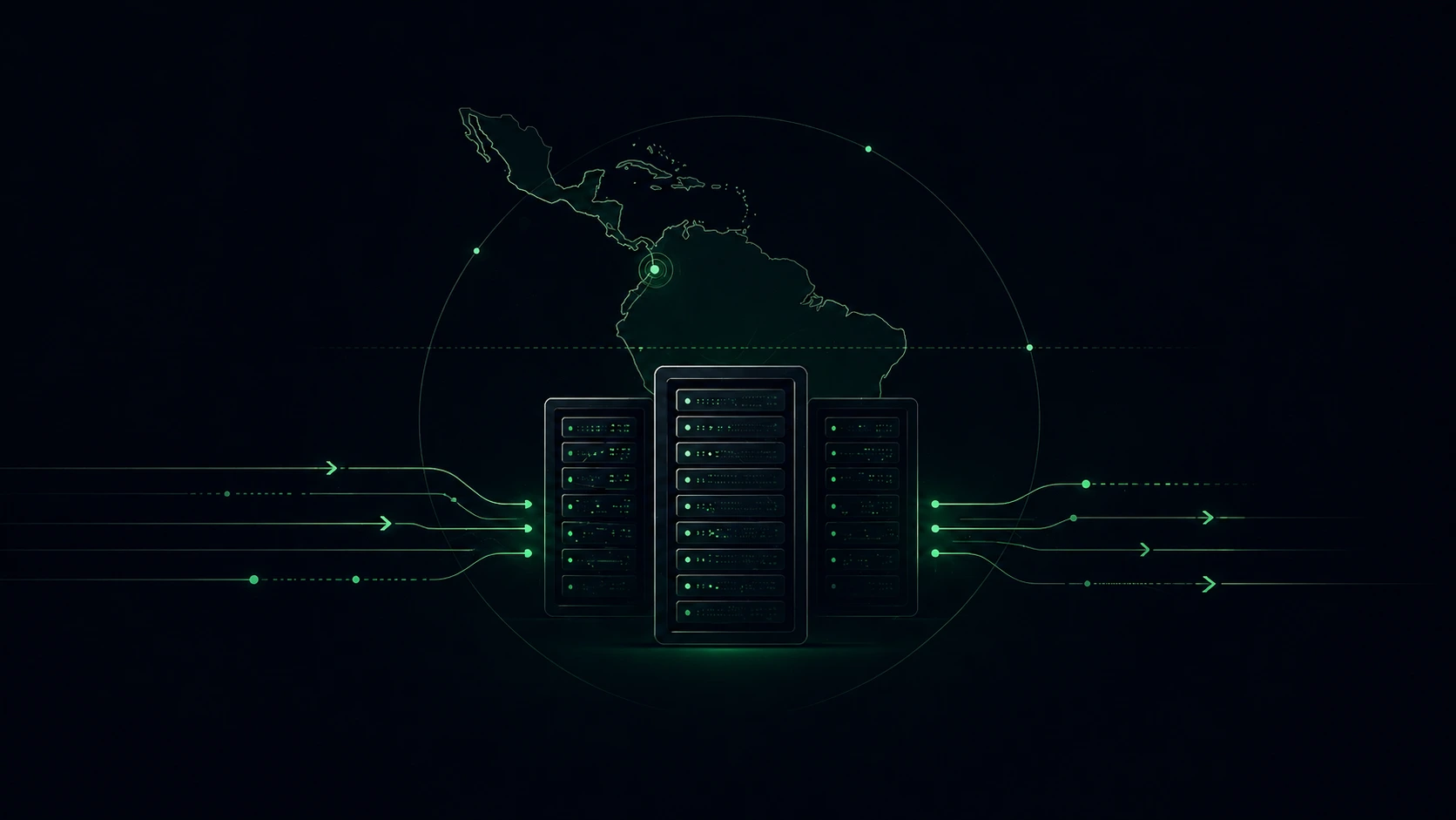 WordPress hosting Colombia: 2026 guide — Overnatic editorial illustration